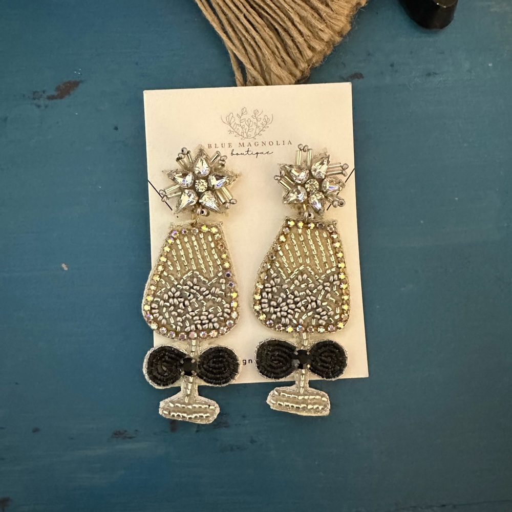 Wine glass earrings